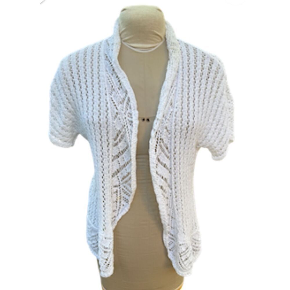 Chico’s Open Front Knit Cardigan High Neck Sz. 1 (Small) Lightweight Packable